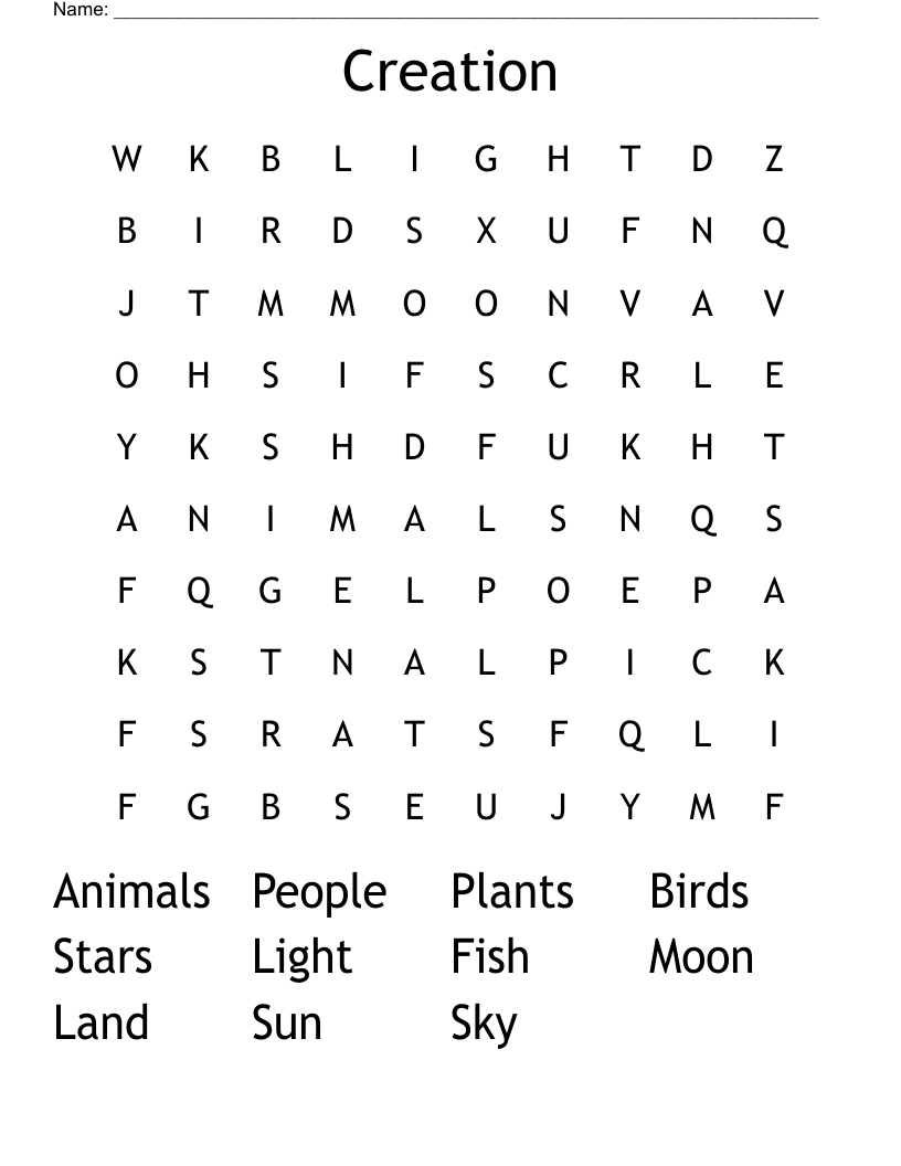 Creation Word Search