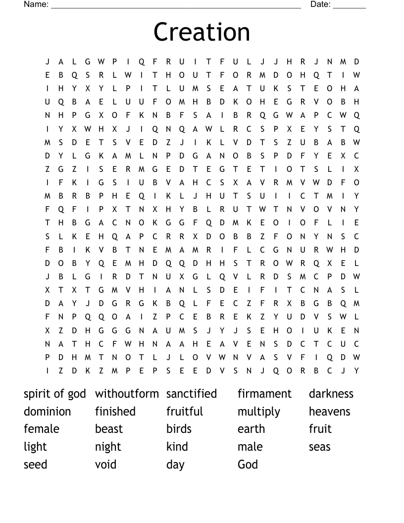 Creation Word Search