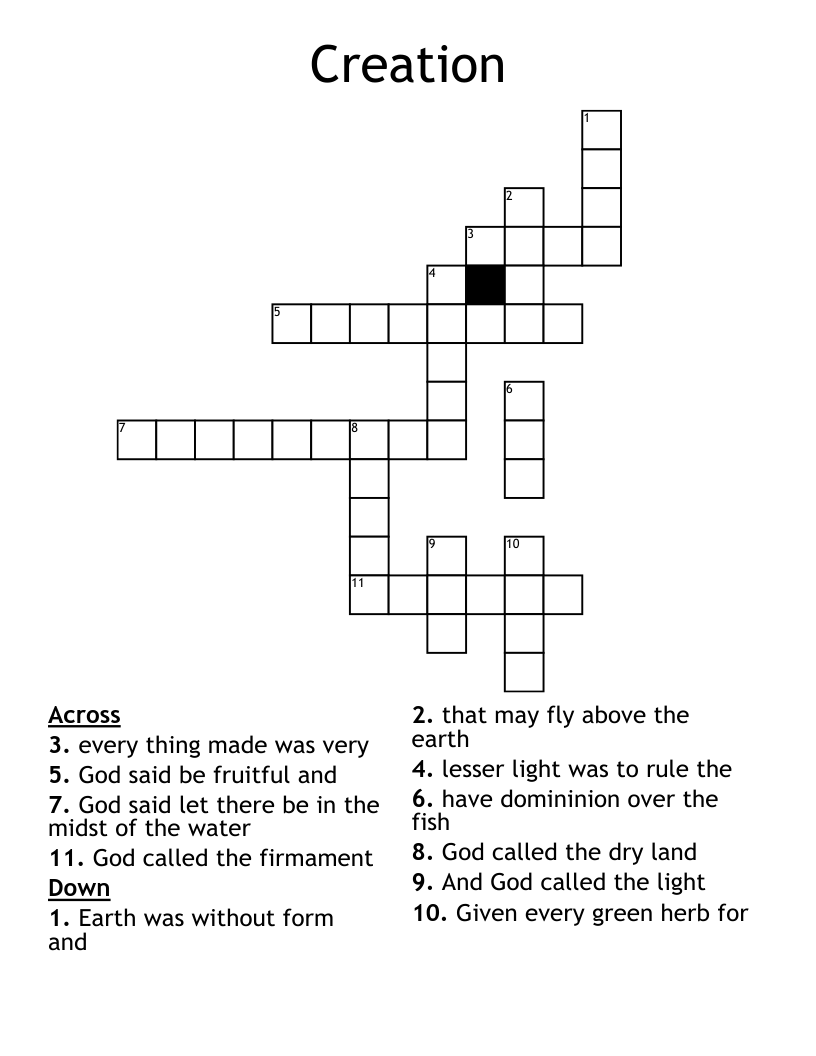 Creation Crossword