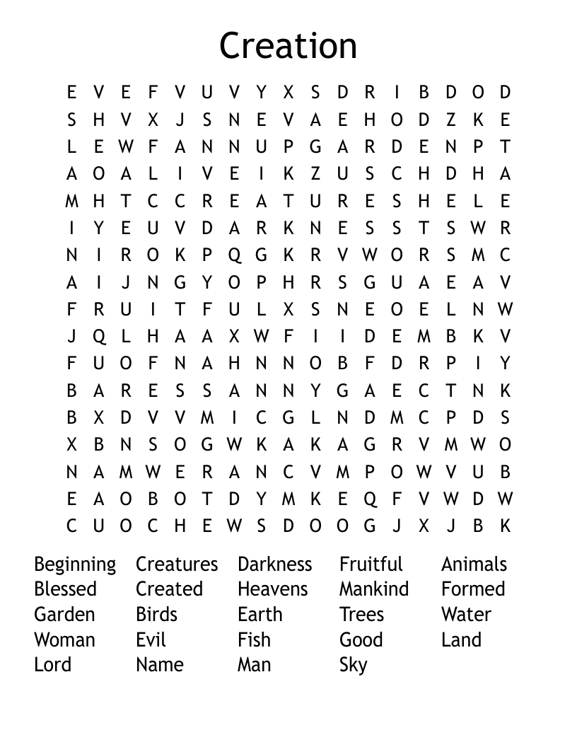 Creation Word Search