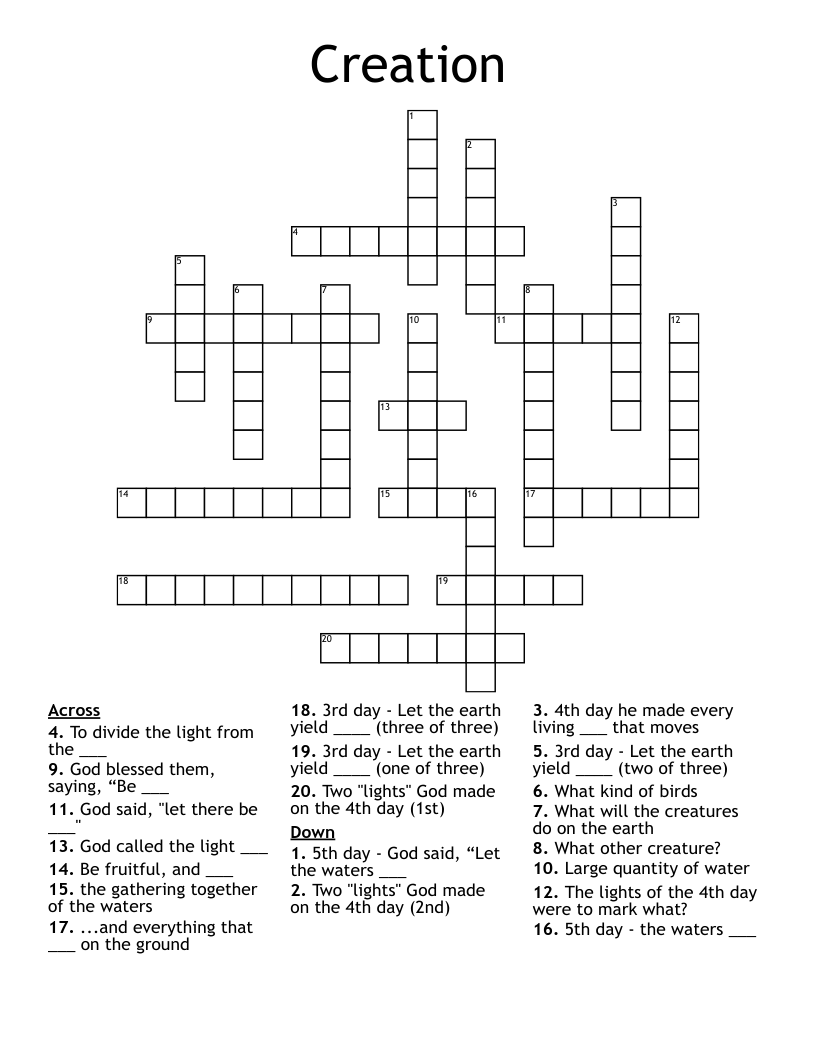 Creation Crossword