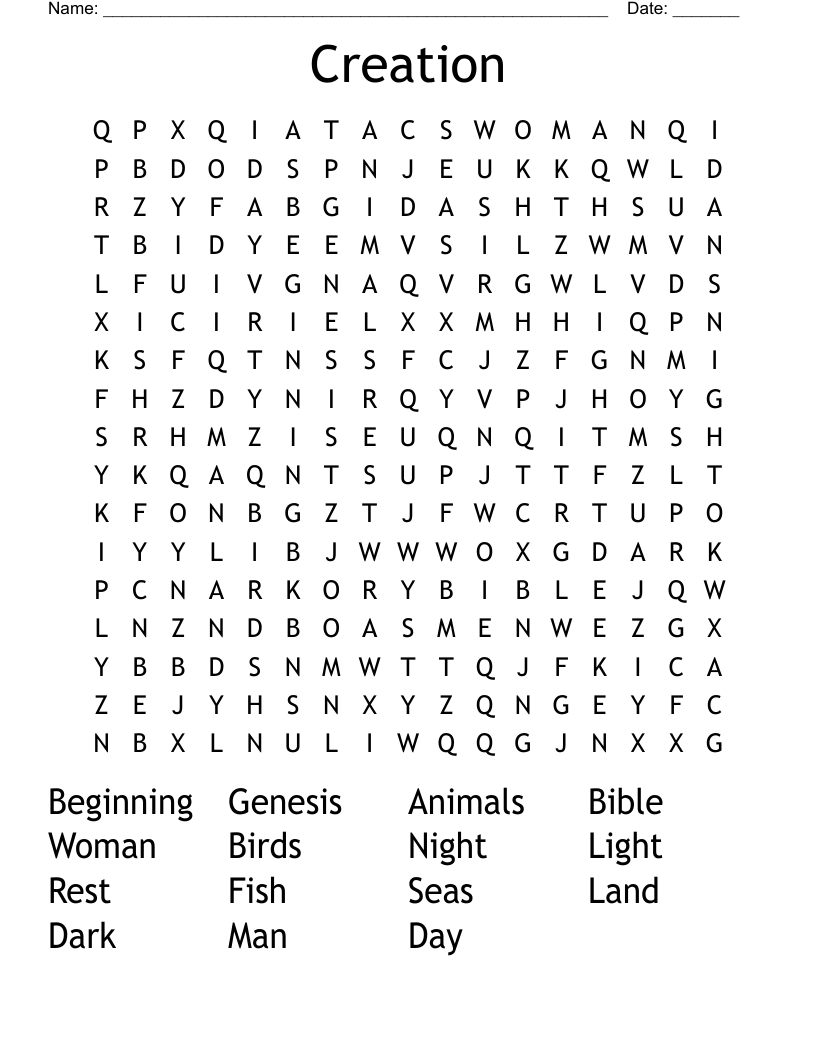 Creation Word Search