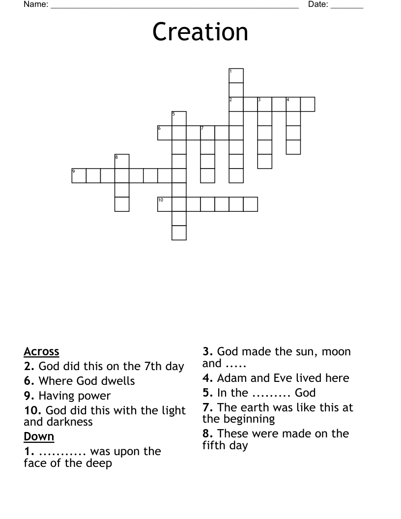 Creation Crossword