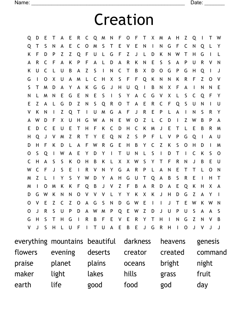 Creation Word Search