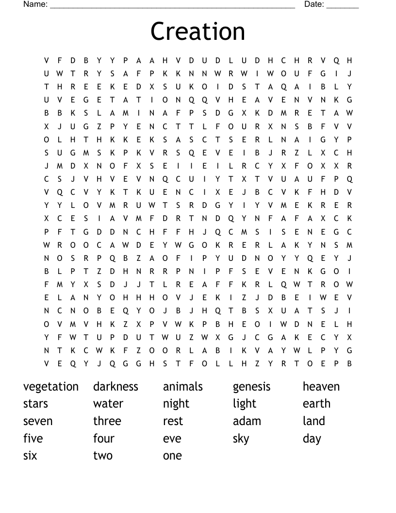 Creation Word Search
