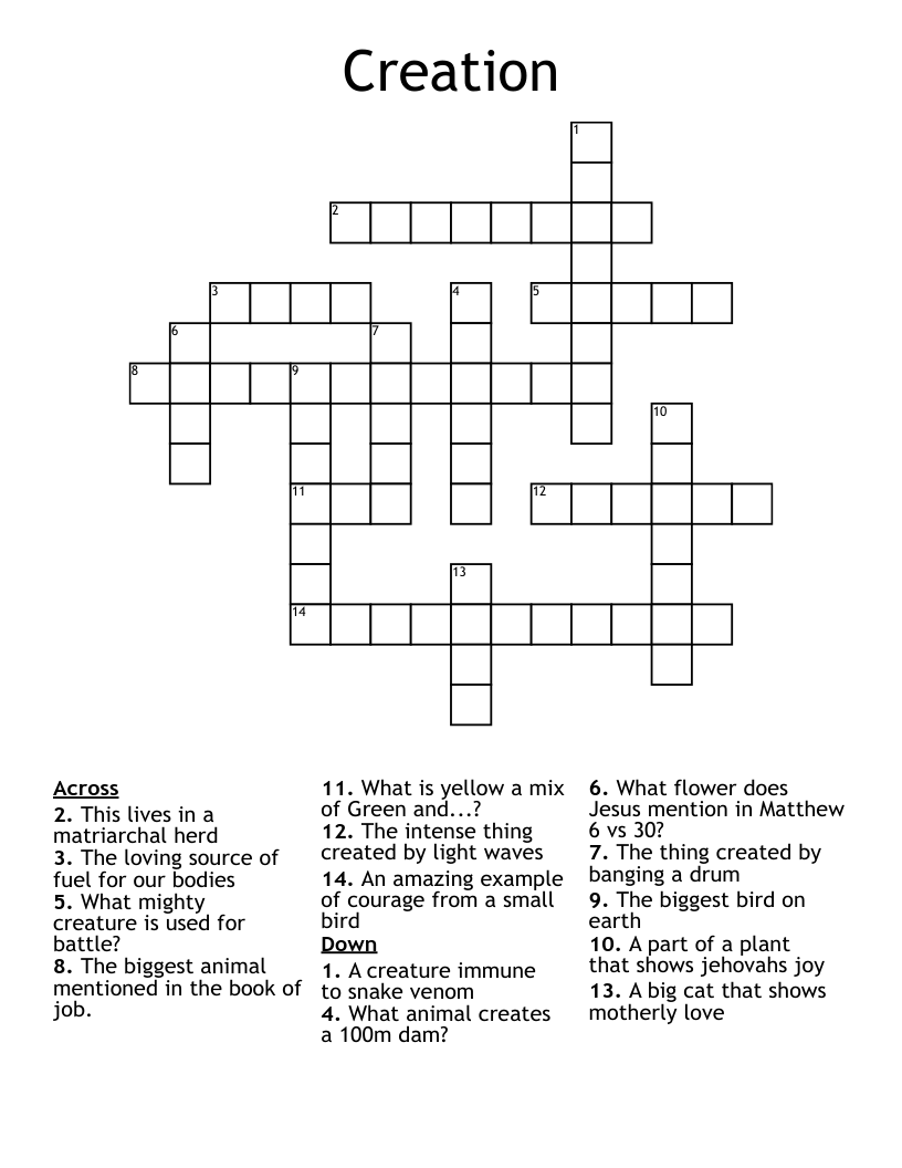 Creation Crossword