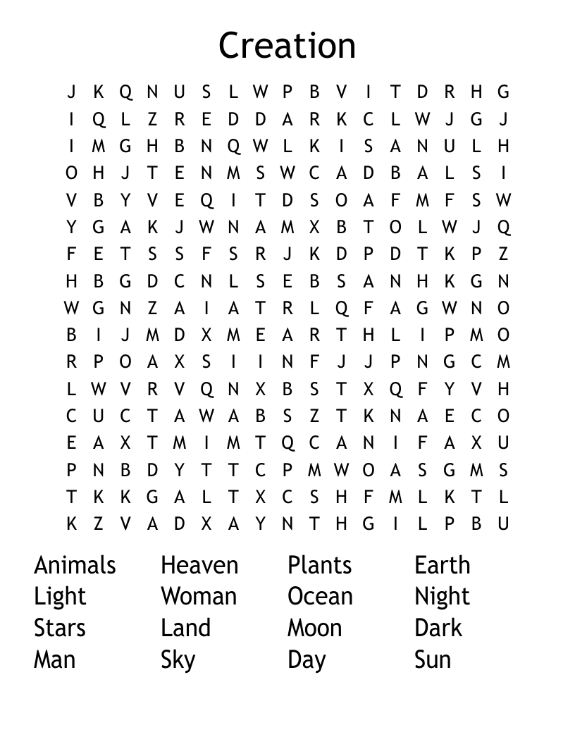 Creation Word Search