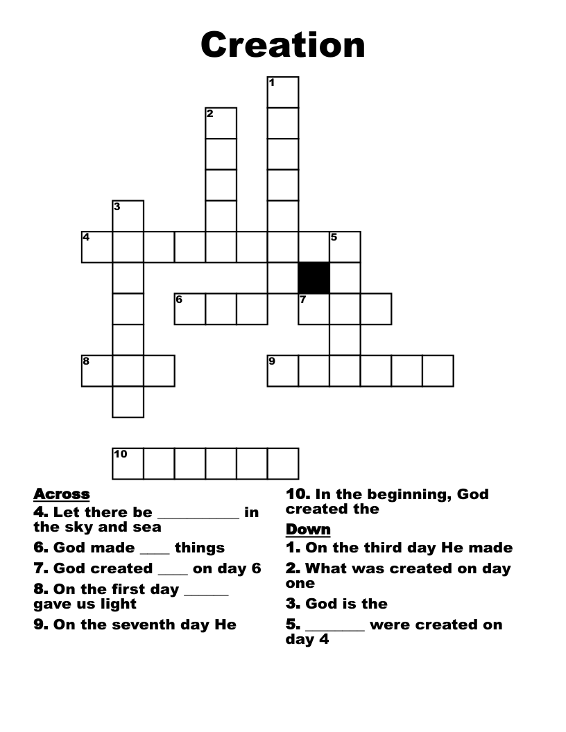 Creation Crossword