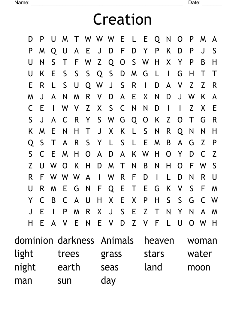 Creation Word Search