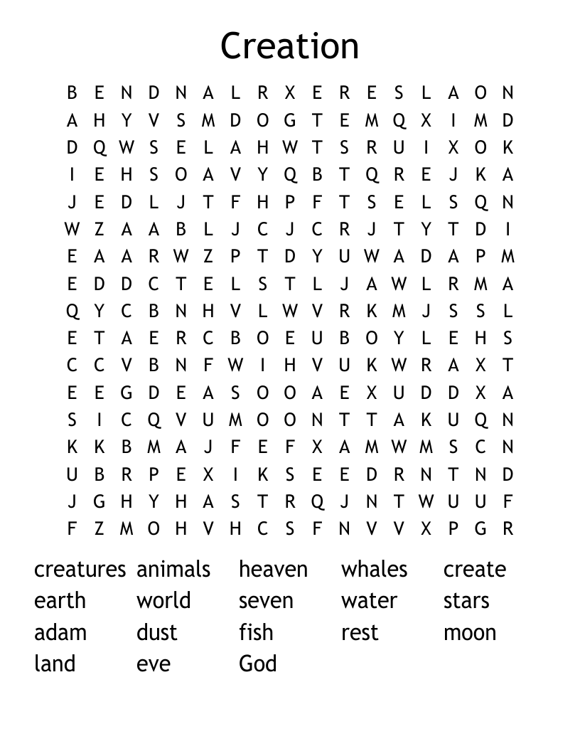 Creation Word Search