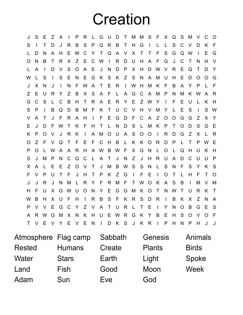 Creation Word Search