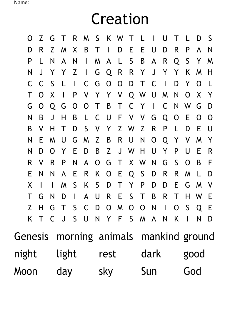 Creation Word Search