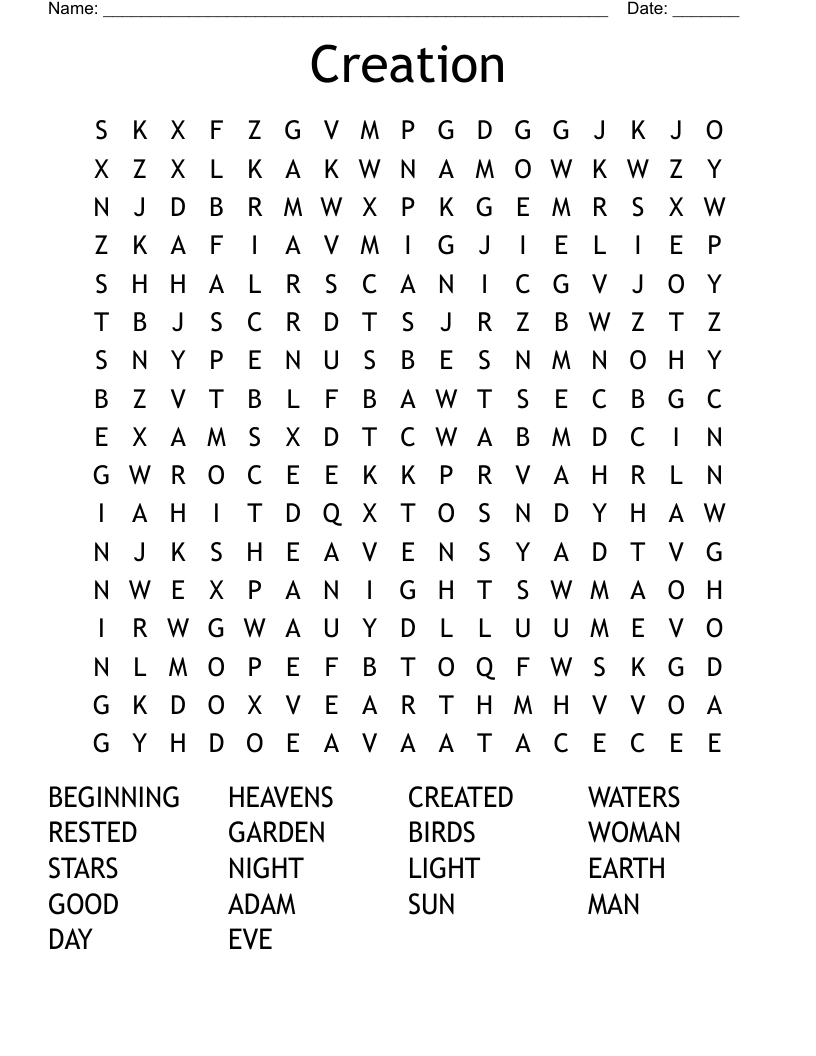 Creation Word Search