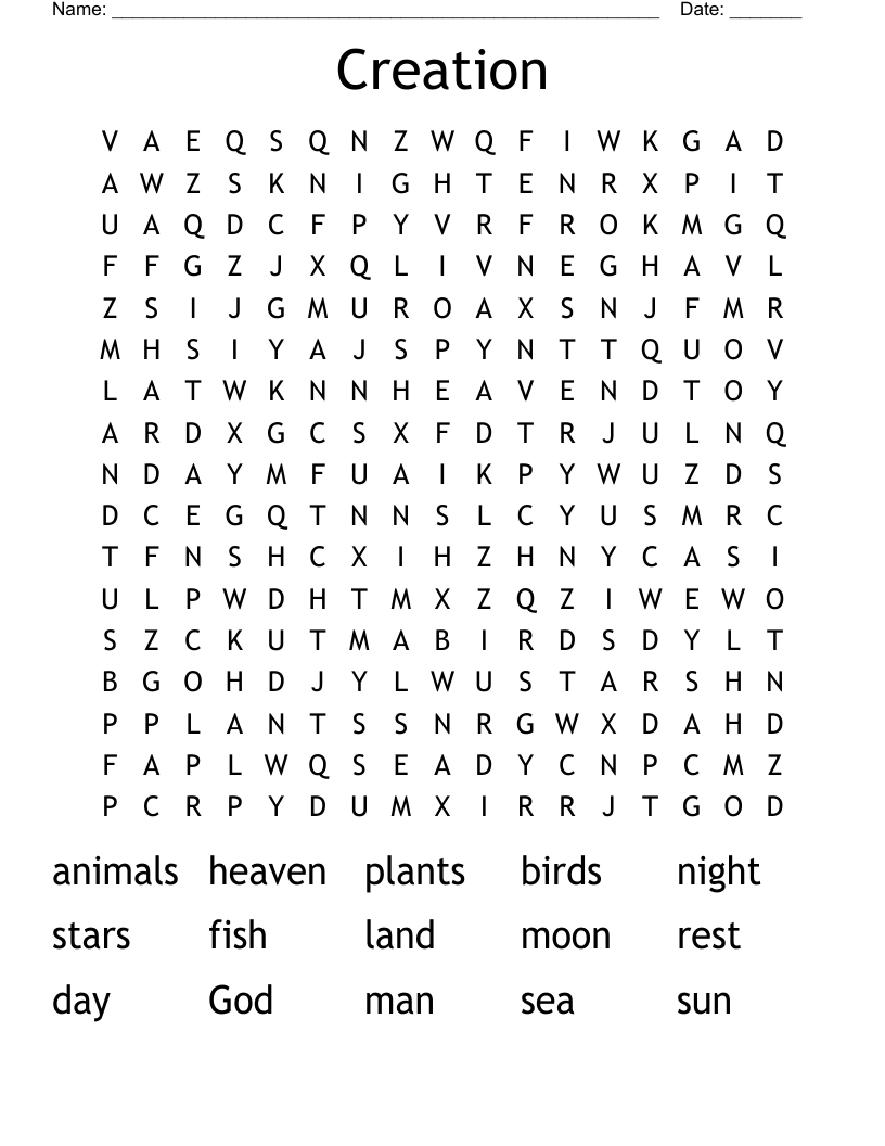 Creation Word Search
