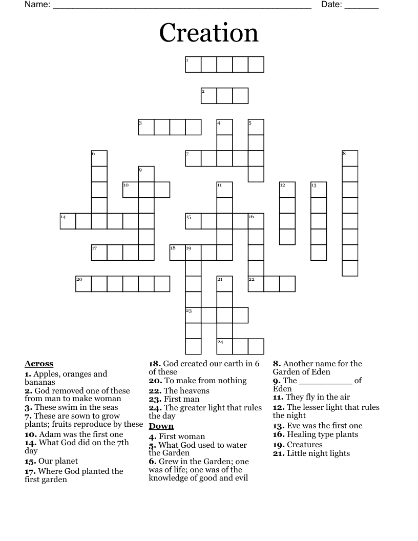 Creation Crossword