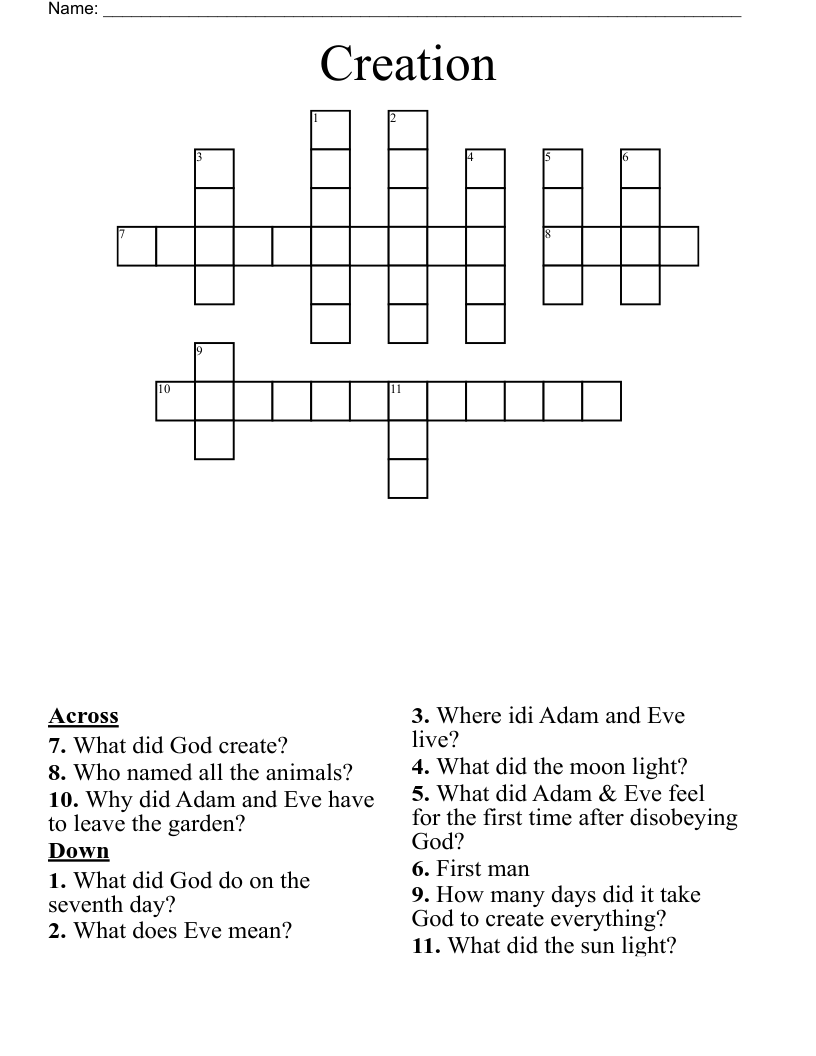 Creation Crossword