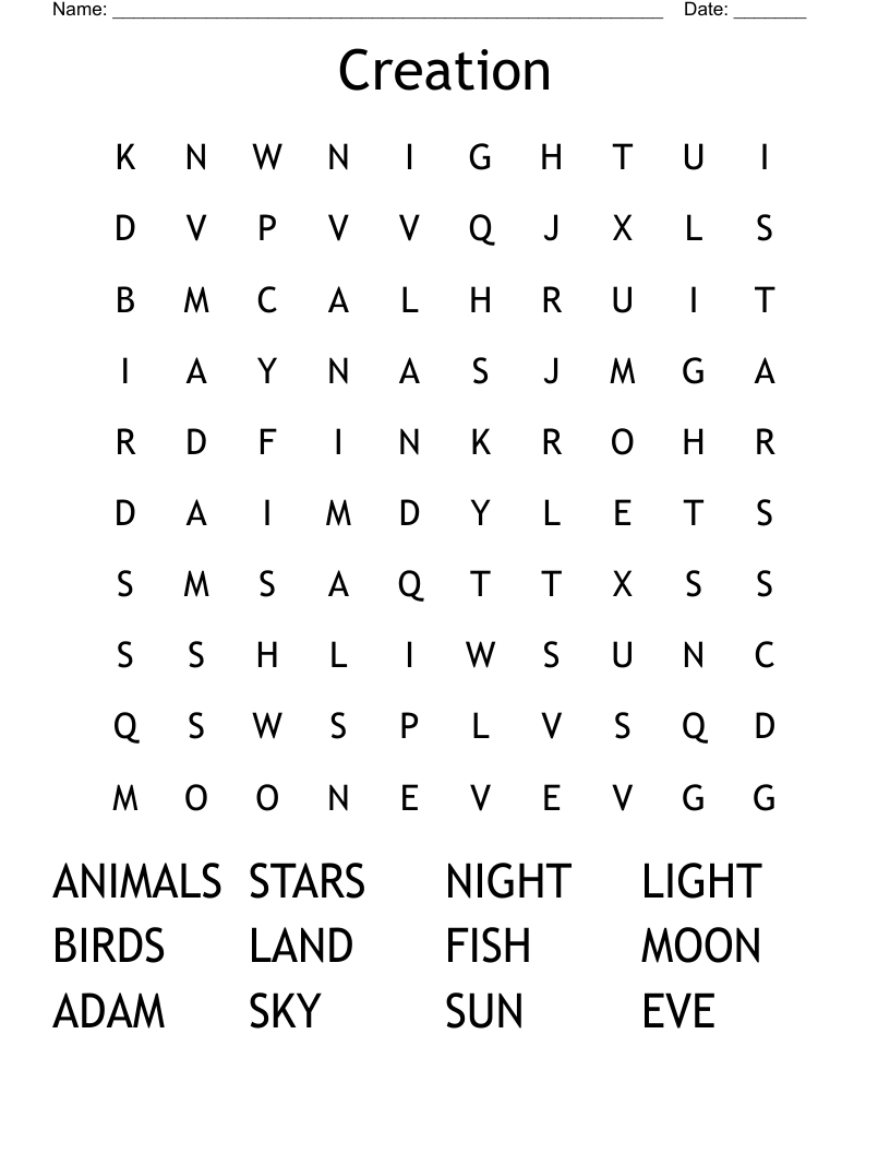 Creation Word Search