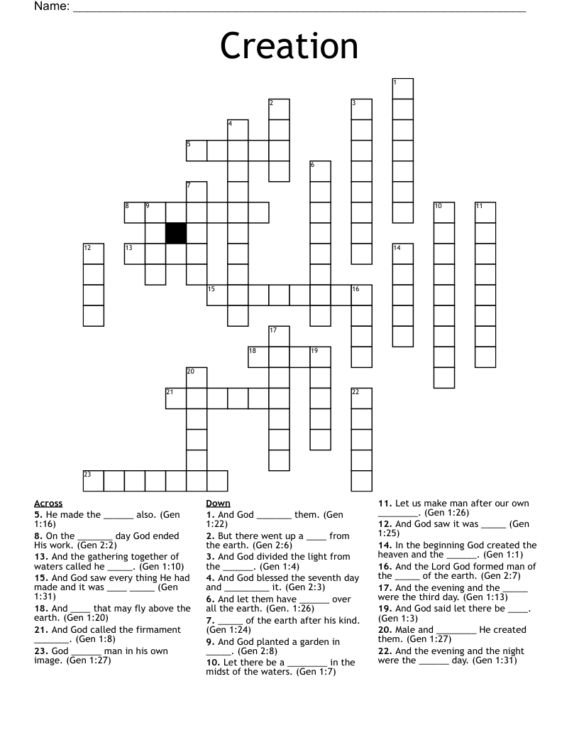 Creation Crossword