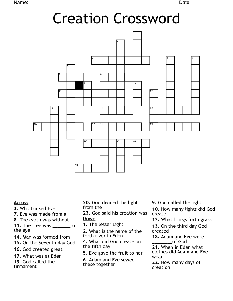 Creation Crossword