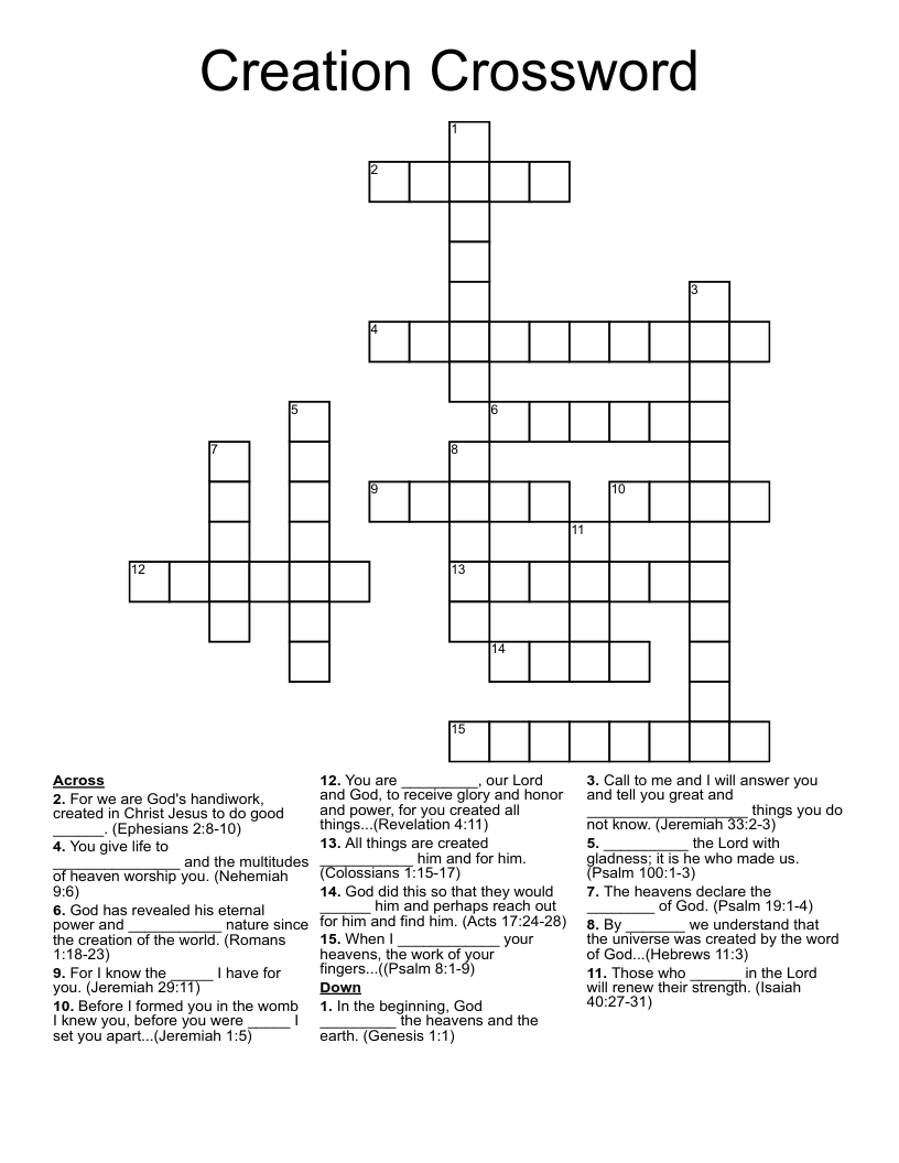 Creation Crossword