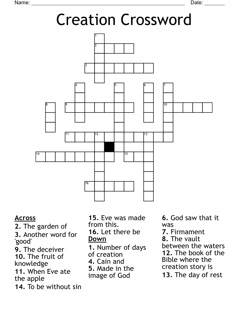 Creation Crossword