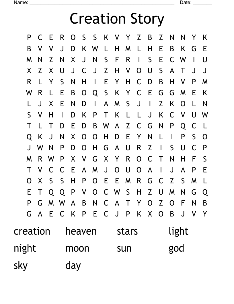 Creation Story Word Search