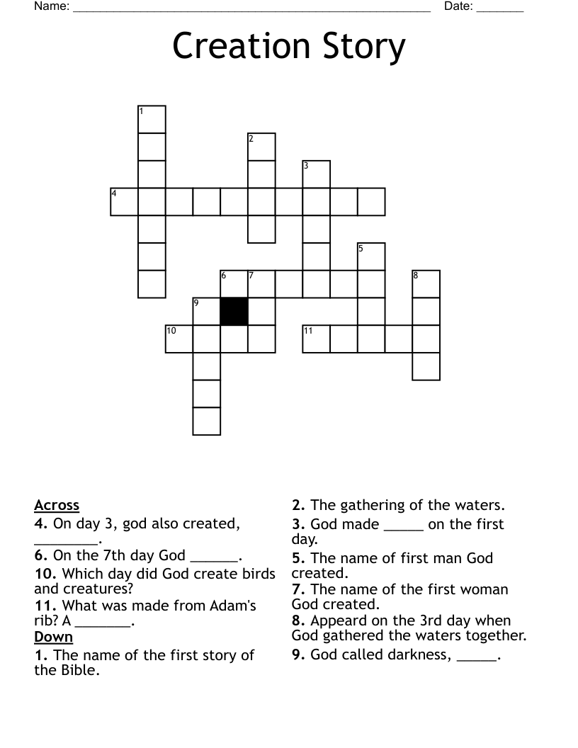 Creation Story Crossword