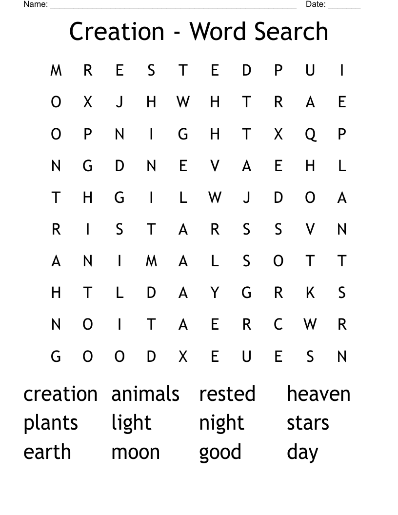 Creation - Word Search