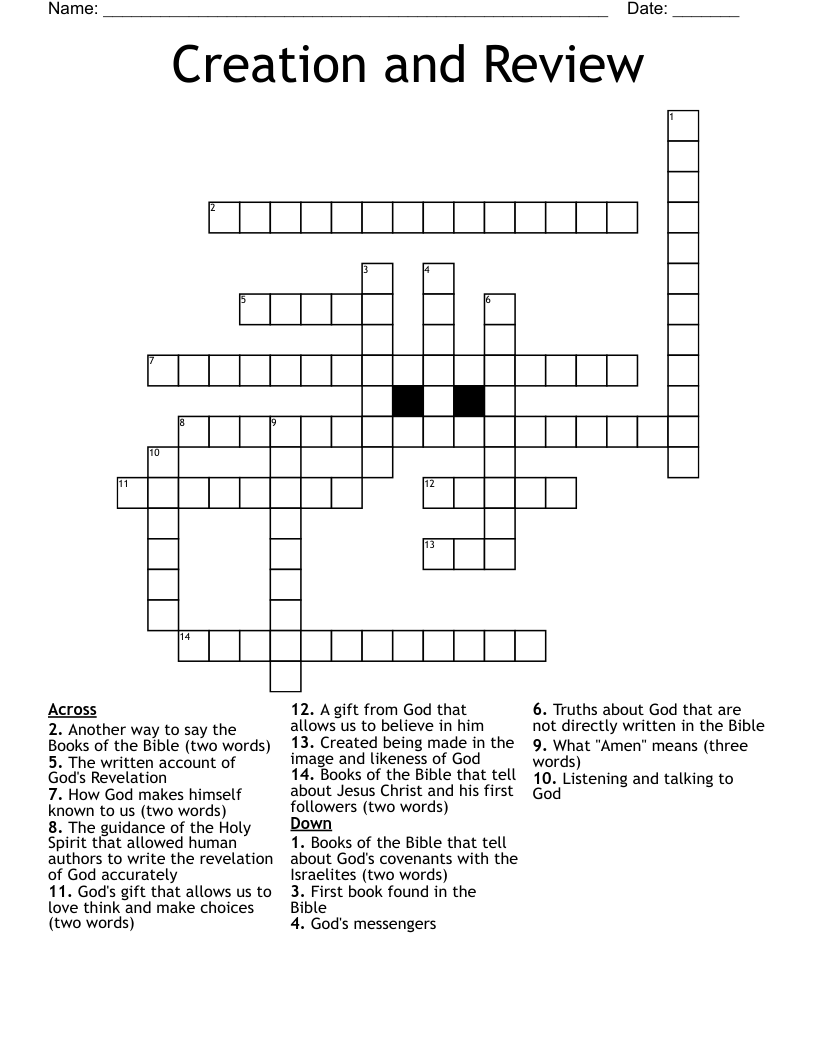 Creation and Review Crossword