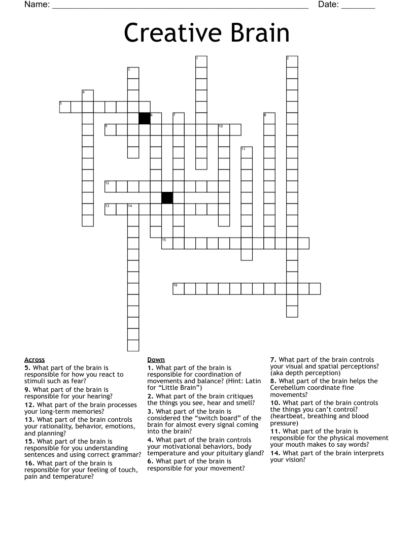 Creative Brain Crossword