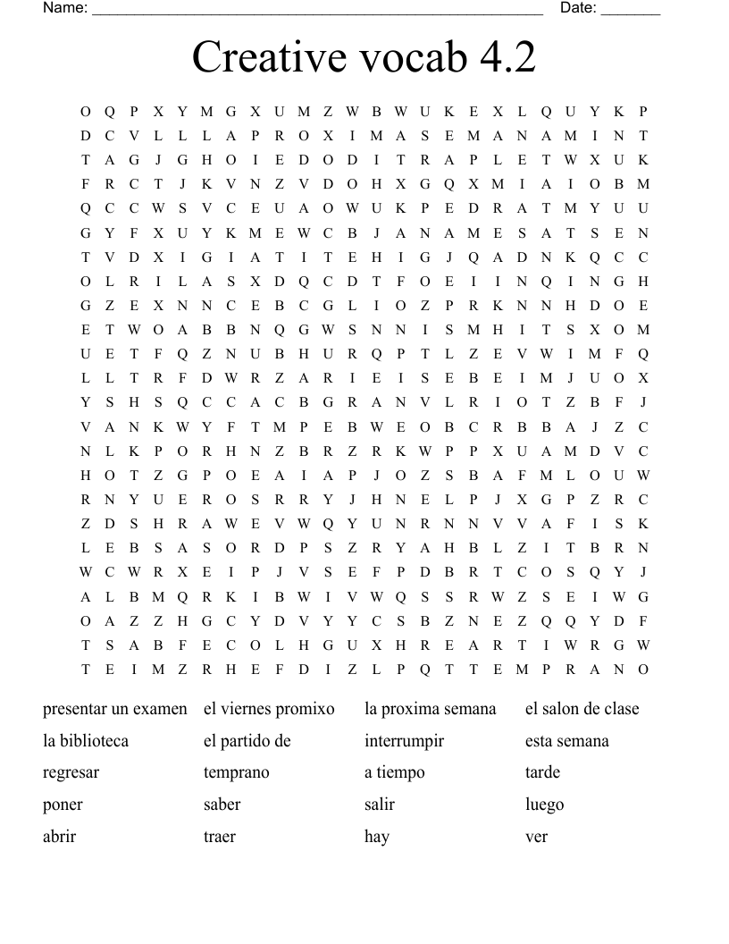 Creative vocab  4.2 Word Search