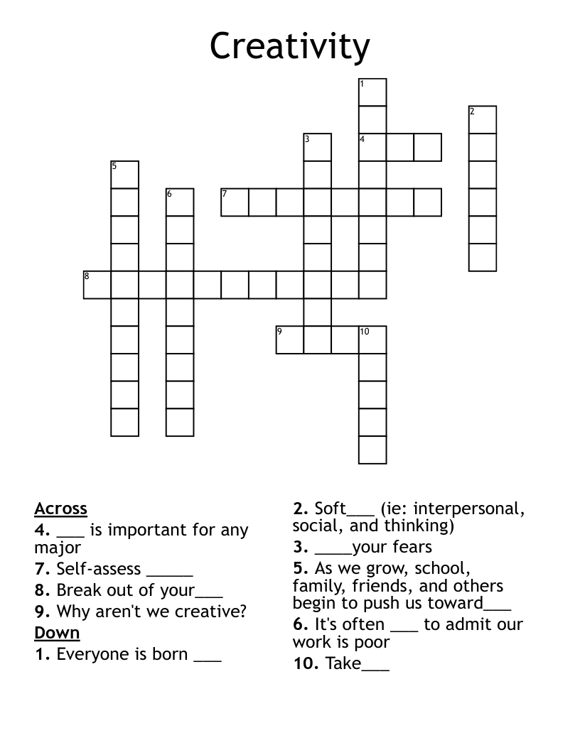 Creativity Crossword