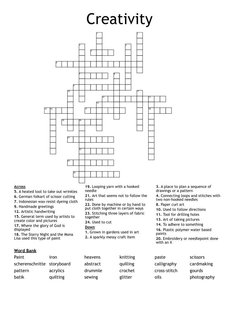 Creativity Crossword