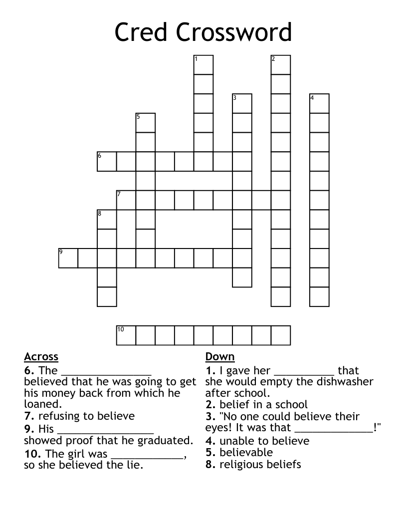 Cred Crossword