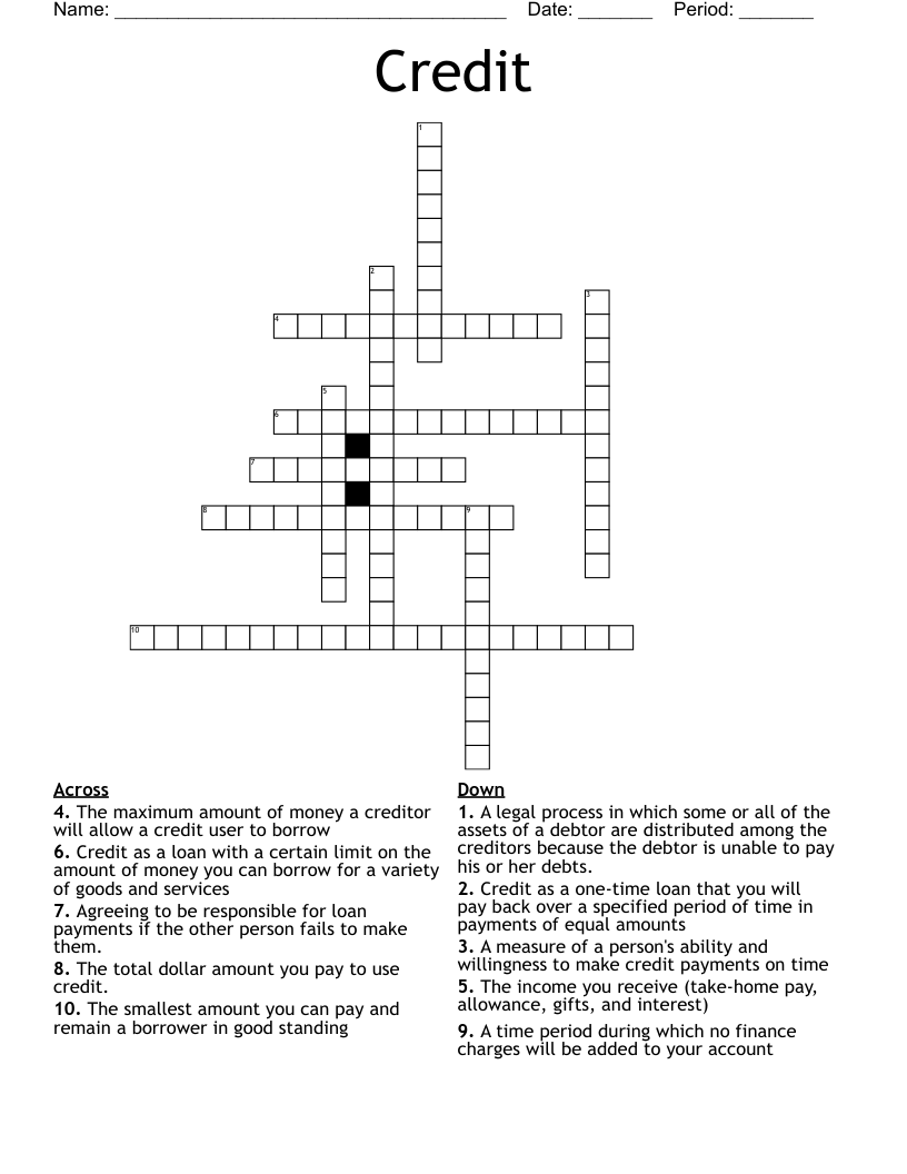 Credit Crossword