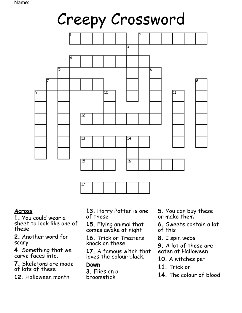 Creepy Crossword 
