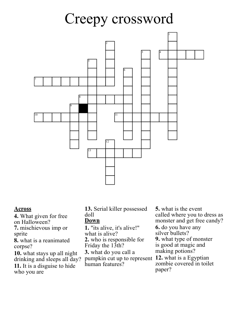 Creepy crossword