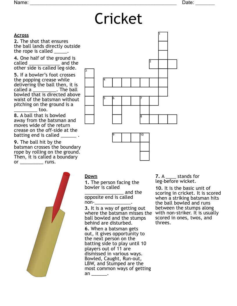 Cricket  Crossword