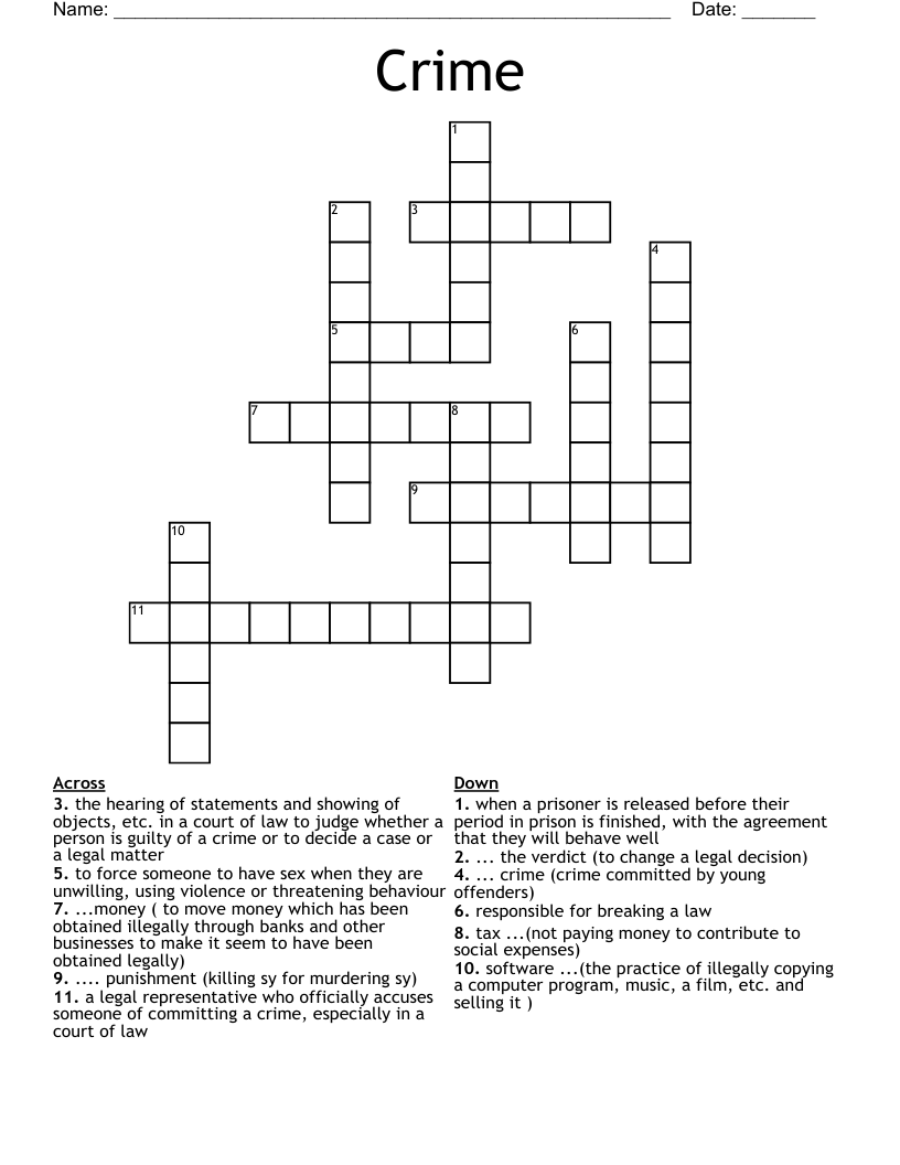 Crime Crossword