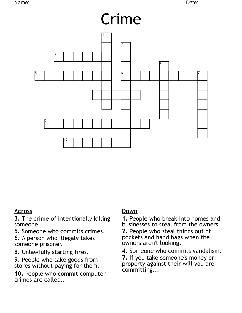 Crime Crossword