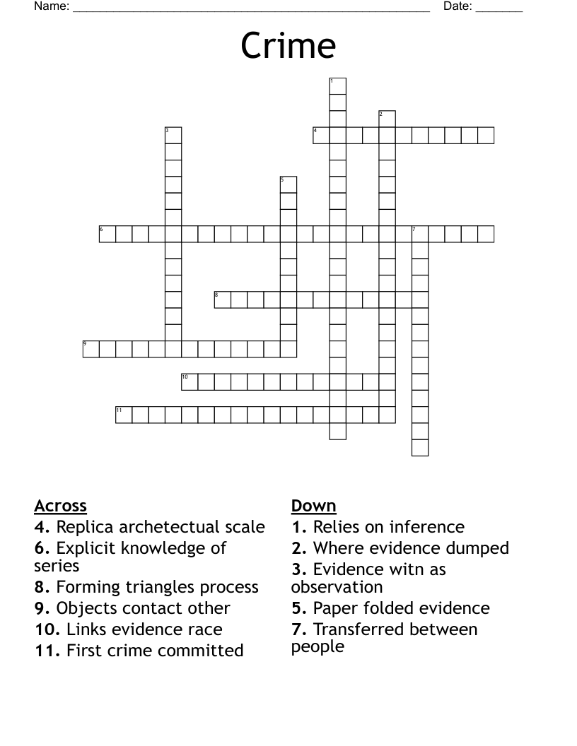 Crime Crossword