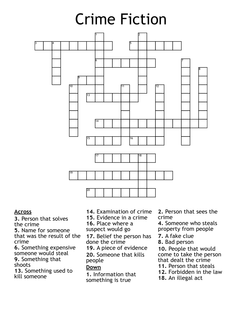 Crime Fiction Crossword