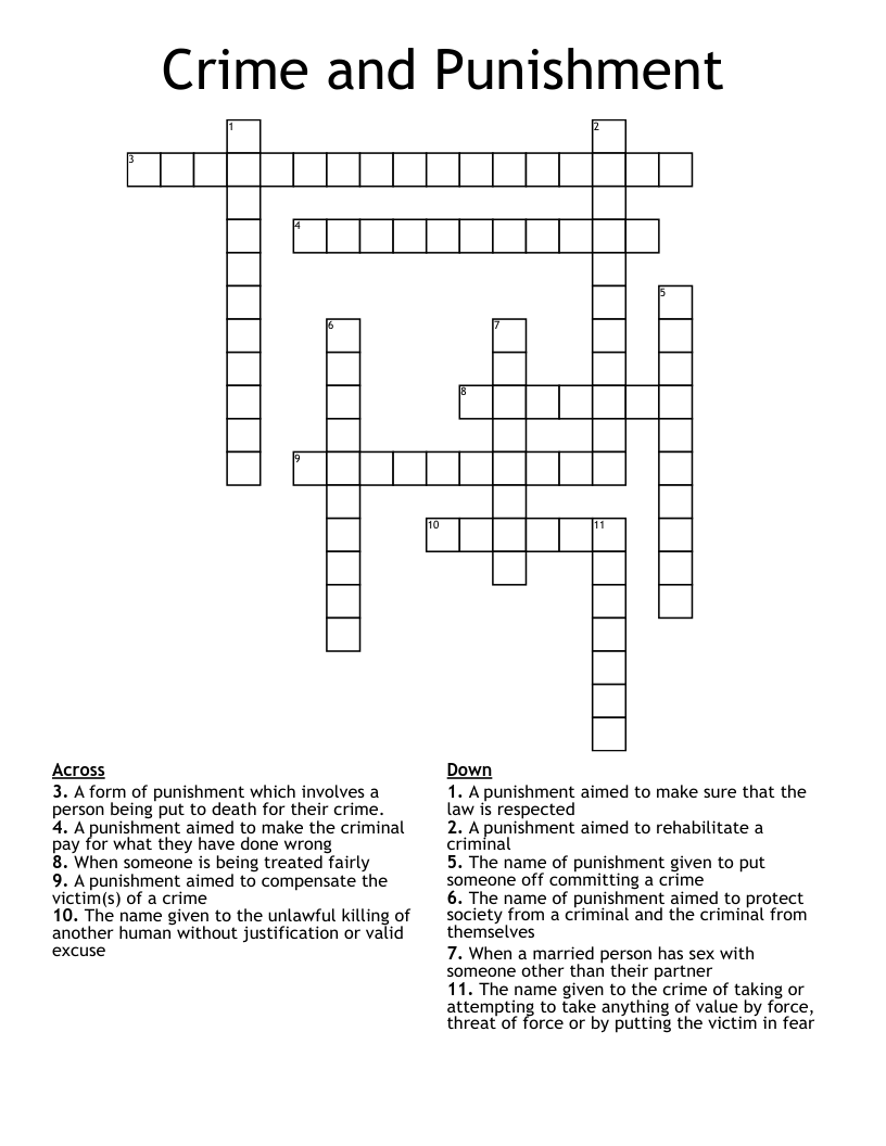Crime and Punishment Crossword