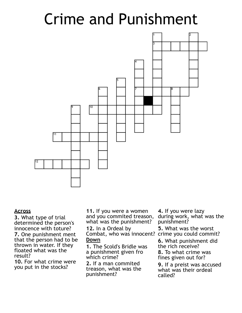 Crime and Punishment Crossword
