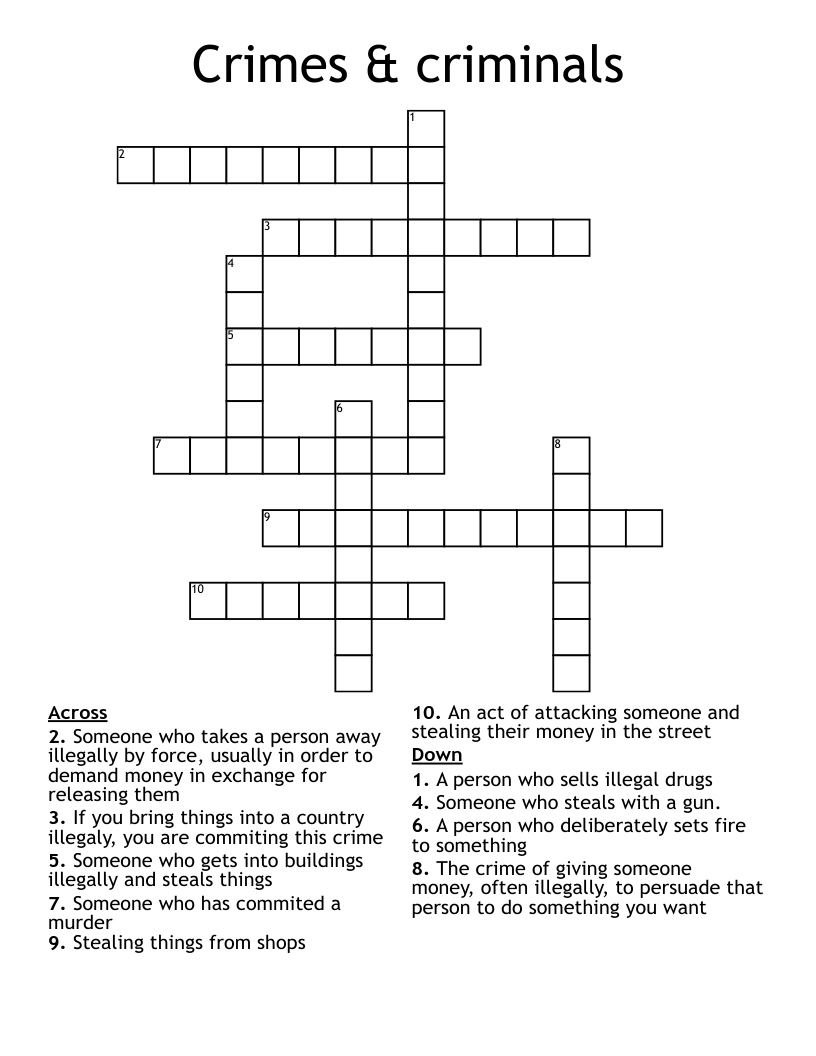 Crimes & criminals Crossword