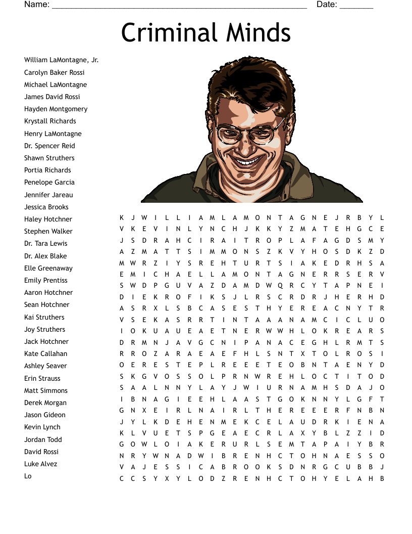 Criminal Minds  Word Search