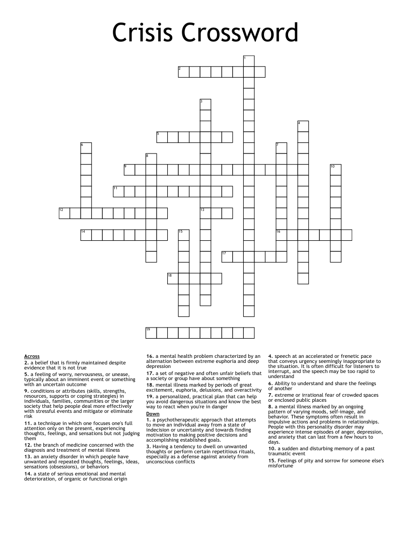 Crisis Crossword