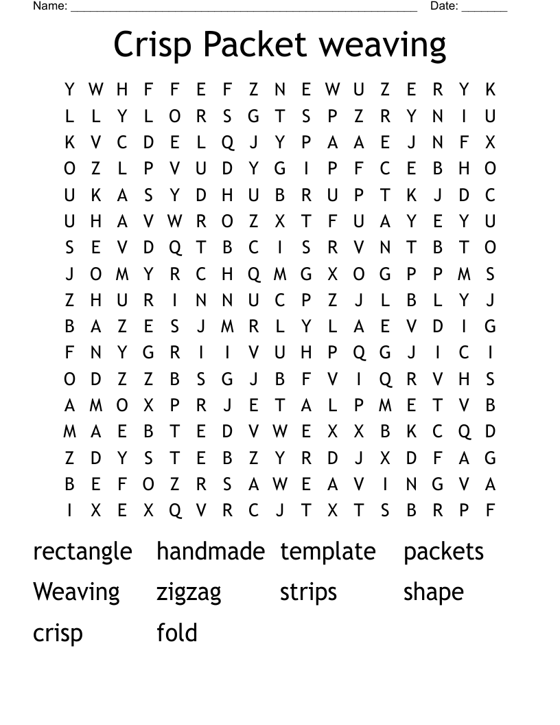 Crisp Packet weaving Word Search