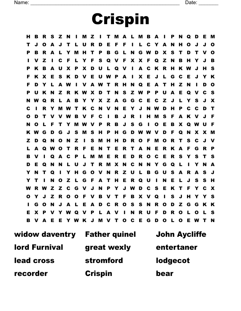 Crispin Word Search