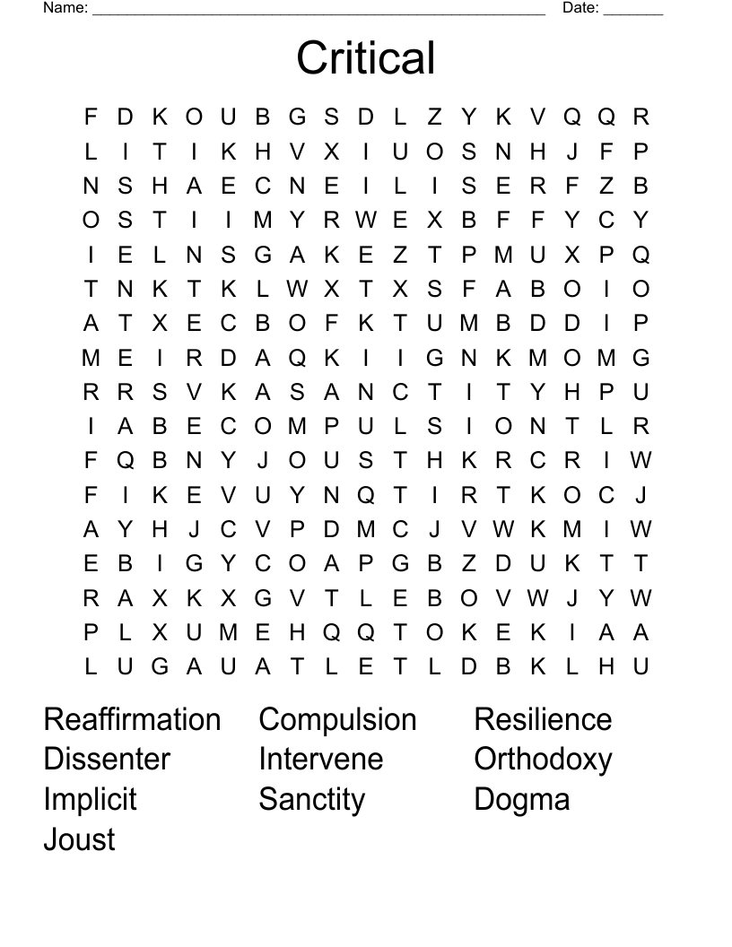 Critical Word Search